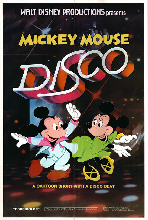 mickey mouse disco 1980 one sheet poster folded